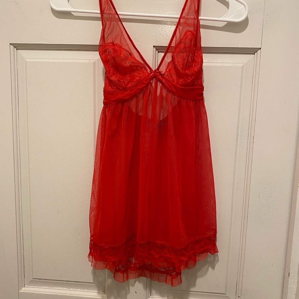 Victoria's Secret Red Lace Chemise
